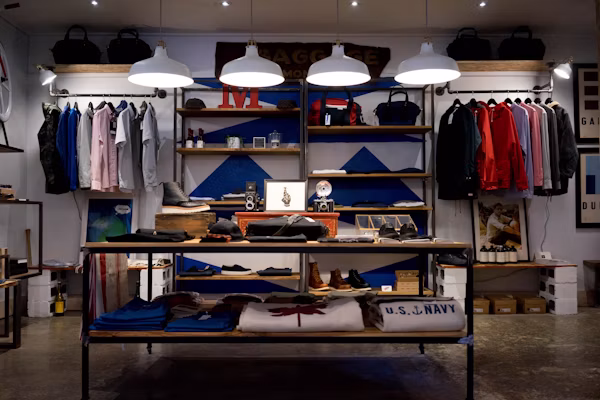 Interno di un negozio di abbigliamento